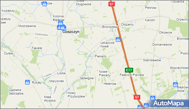 mapa Piekarty, Piekarty na mapie Targeo