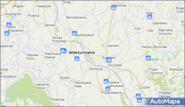 mapa Pierszyce, Pierszyce na mapie Targeo