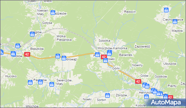 mapa Pięty, Pięty na mapie Targeo
