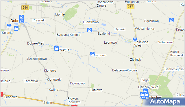 mapa Pilichowo gmina Osięciny, Pilichowo gmina Osięciny na mapie Targeo