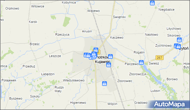 mapa Piotrków Kujawski, Piotrków Kujawski na mapie Targeo
