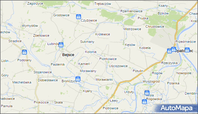 mapa Piotrkowice gmina Bejsce, Piotrkowice gmina Bejsce na mapie Targeo