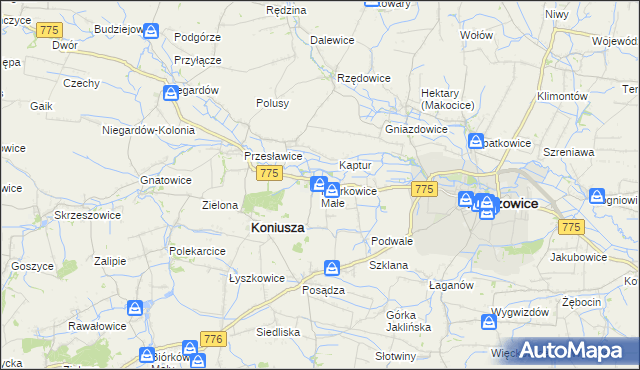 mapa Piotrkowice Małe, Piotrkowice Małe na mapie Targeo