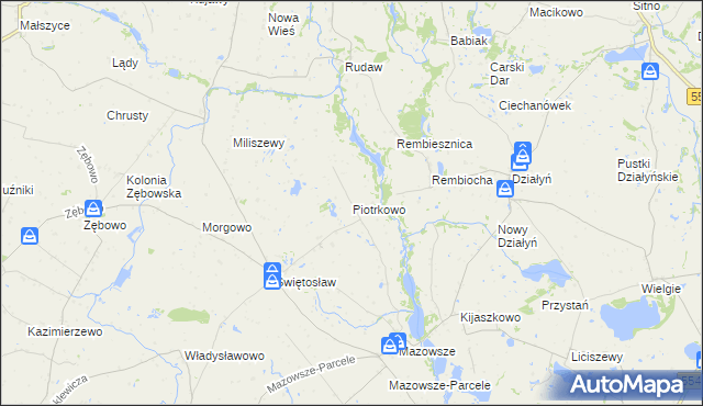 mapa Piotrkowo gmina Ciechocin, Piotrkowo gmina Ciechocin na mapie Targeo