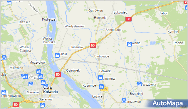 mapa Piotrowice gmina Karczew, Piotrowice gmina Karczew na mapie Targeo