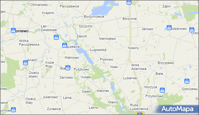 mapa Piotrowo gmina Chodecz, Piotrowo gmina Chodecz na mapie Targeo