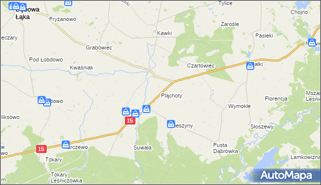 mapa Pląchoty, Pląchoty na mapie Targeo