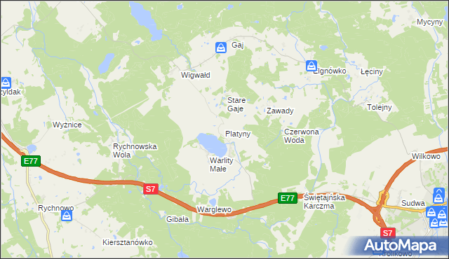 mapa Platyny, Platyny na mapie Targeo