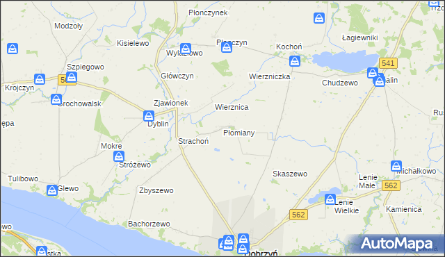 mapa Płomiany, Płomiany na mapie Targeo
