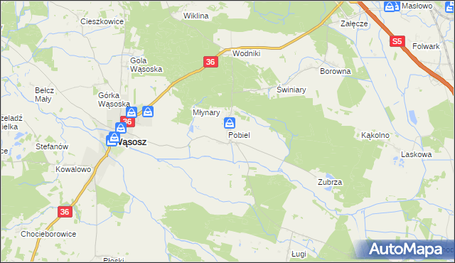 mapa Pobiel, Pobiel na mapie Targeo