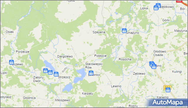 mapa Pobłocie gmina Linia, Pobłocie gmina Linia na mapie Targeo