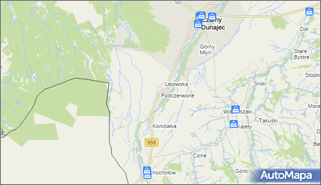 mapa Podczerwone, Podczerwone na mapie Targeo