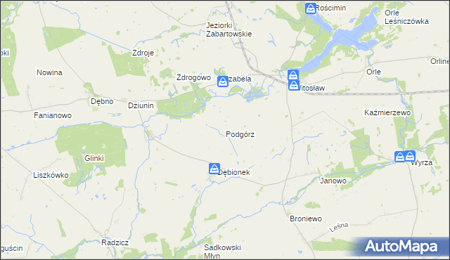 mapa Podgórz gmina Mrocza, Podgórz gmina Mrocza na mapie Targeo