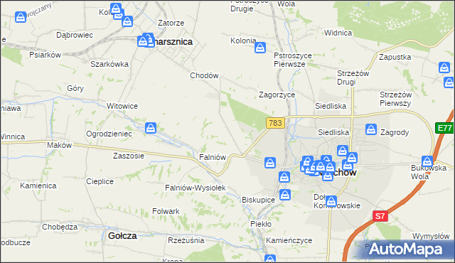 mapa Podmiejska Wola, Podmiejska Wola na mapie Targeo