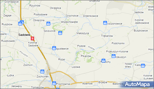 mapa Podole gmina Opatów, Podole gmina Opatów na mapie Targeo