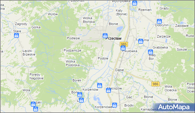 mapa Podole gmina Przecław, Podole gmina Przecław na mapie Targeo