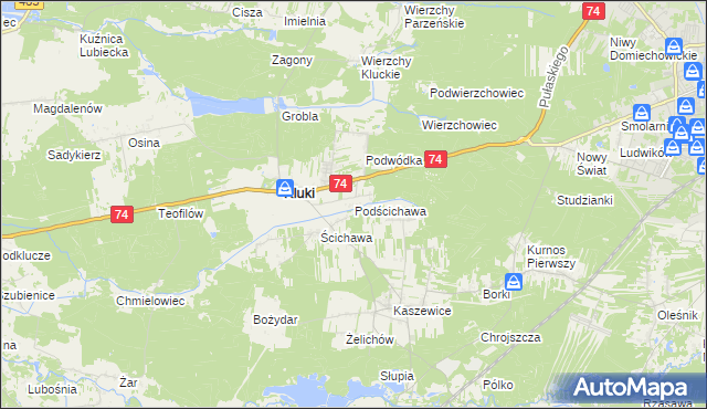 mapa Podścichawa, Podścichawa na mapie Targeo