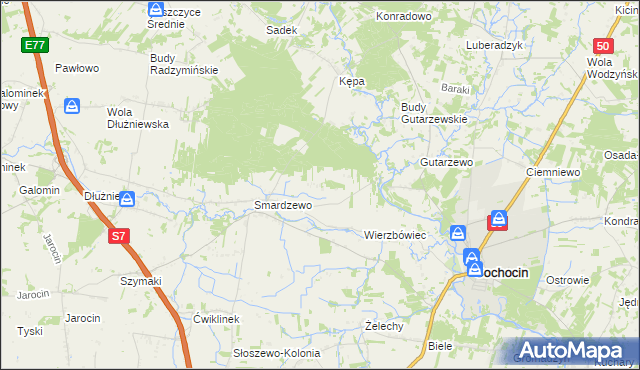 mapa Podsmardzewo, Podsmardzewo na mapie Targeo