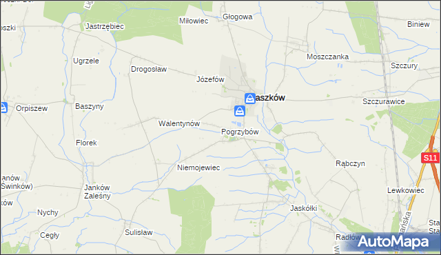 mapa Pogrzybów, Pogrzybów na mapie Targeo