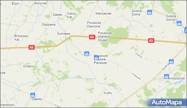 mapa Polubicze Wiejskie Pierwsze, Polubicze Wiejskie Pierwsze na mapie Targeo