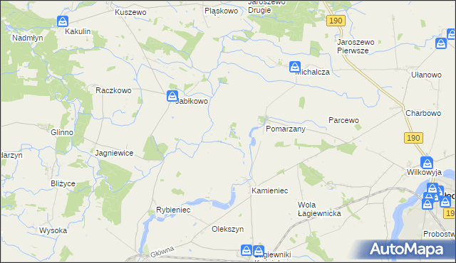 mapa Pomarzanki gmina Skoki, Pomarzanki gmina Skoki na mapie Targeo