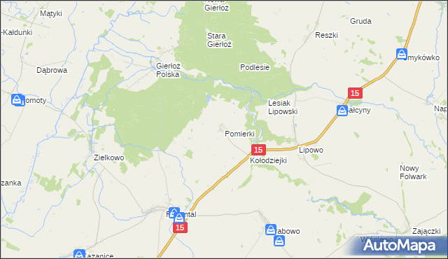 mapa Pomierki, Pomierki na mapie Targeo