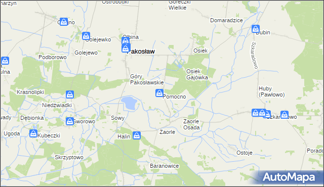 mapa Pomocno, Pomocno na mapie Targeo