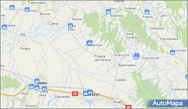 mapa Posada Jaćmierska, Posada Jaćmierska na mapie Targeo