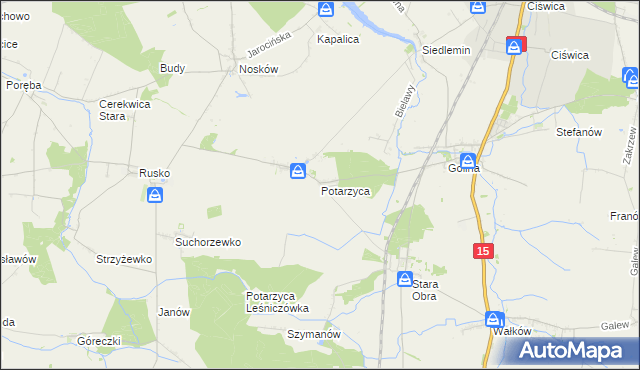 mapa Potarzyca gmina Jarocin, Potarzyca gmina Jarocin na mapie Targeo