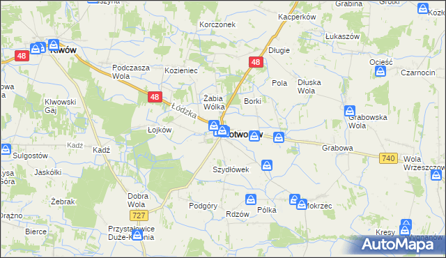mapa Potworów powiat przysuski, Potworów powiat przysuski na mapie Targeo