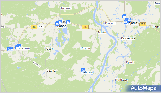 mapa Proczki, Proczki na mapie Targeo