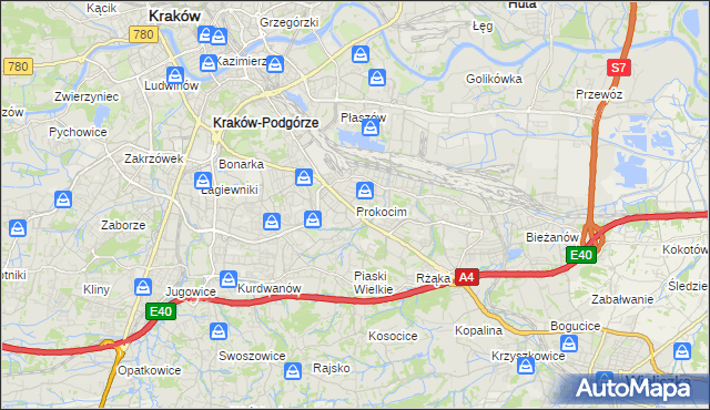 mapa Prokocim, Prokocim na mapie Targeo