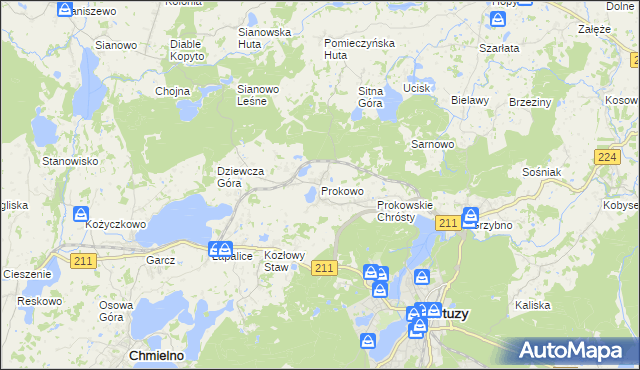 mapa Prokowo, Prokowo na mapie Targeo