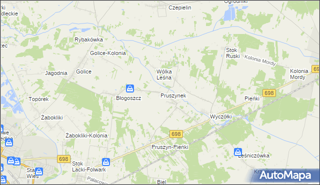 mapa Pruszynek, Pruszynek na mapie Targeo