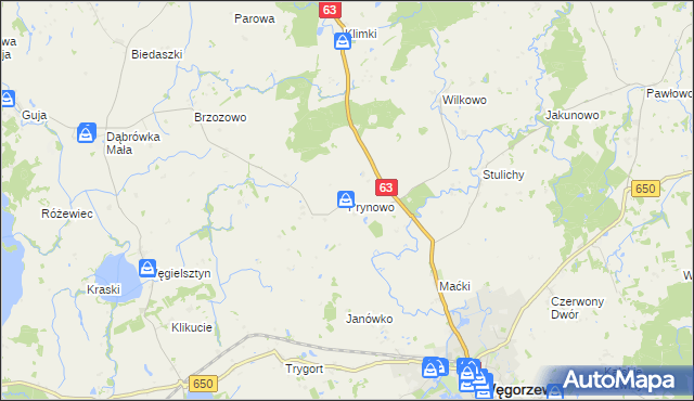 mapa Prynowo, Prynowo na mapie Targeo