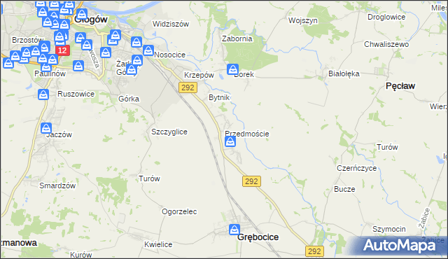 mapa Przedmoście gmina Głogów, Przedmoście gmina Głogów na mapie Targeo