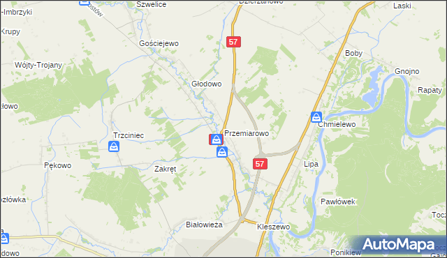 mapa Przemiarowo, Przemiarowo na mapie Targeo