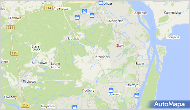 mapa Przęsocin, Przęsocin na mapie Targeo