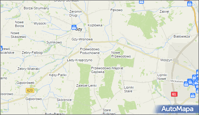 mapa Przewodowo-Majorat, Przewodowo-Majorat na mapie Targeo