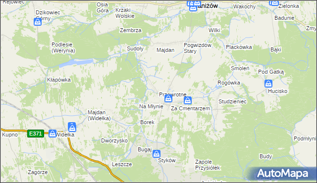mapa Przewrotne, Przewrotne na mapie Targeo