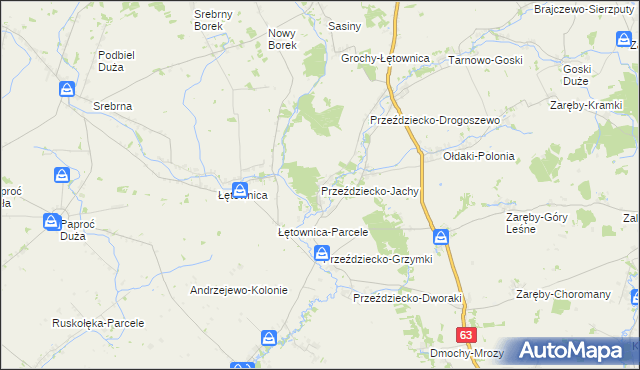 mapa Przeździecko-Jachy, Przeździecko-Jachy na mapie Targeo