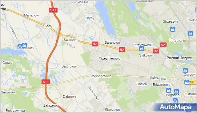 mapa Przeźmierowo, Przeźmierowo na mapie Targeo