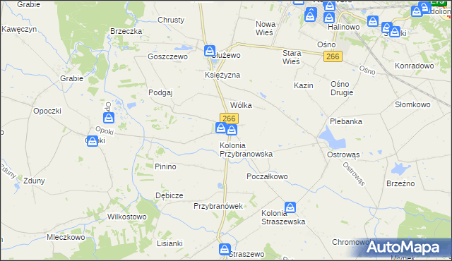 mapa Przybranowo, Przybranowo na mapie Targeo