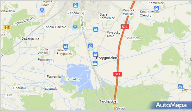 mapa Przygodzice, Przygodzice na mapie Targeo