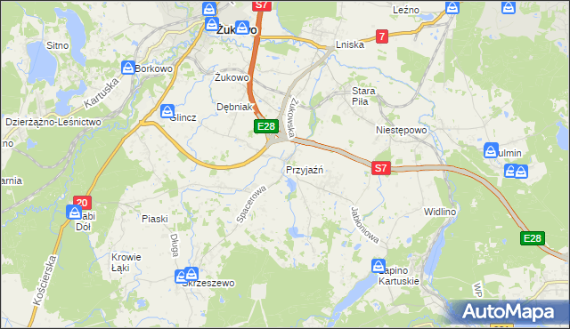 mapa Przyjaźń, Przyjaźń na mapie Targeo