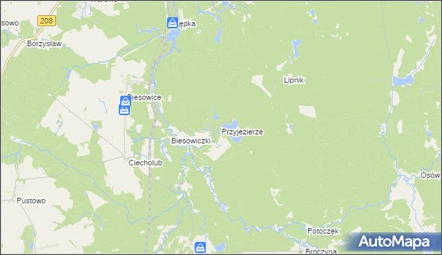 mapa Przyjezierze gmina Kępice, Przyjezierze gmina Kępice na mapie Targeo