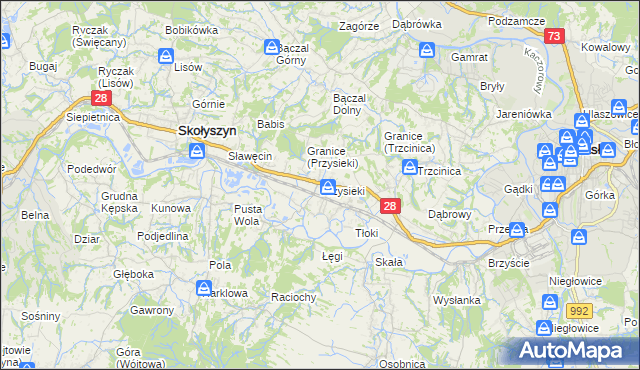 mapa Przysieki, Przysieki na mapie Targeo