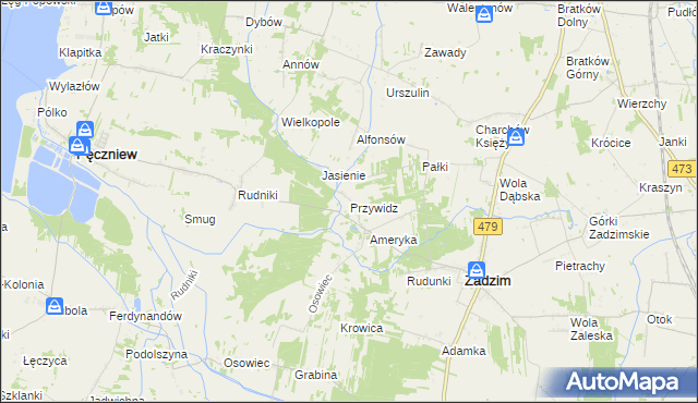 mapa Przywidz gmina Pęczniew, Przywidz gmina Pęczniew na mapie Targeo
