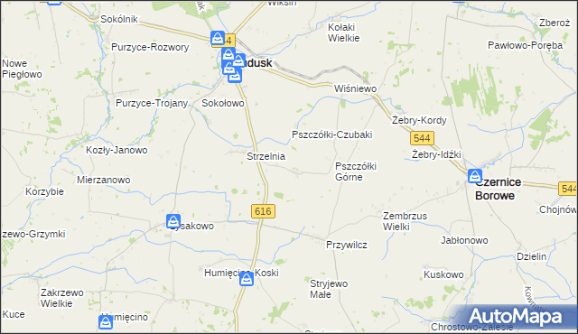 mapa Pszczółki-Szerszenie, Pszczółki-Szerszenie na mapie Targeo