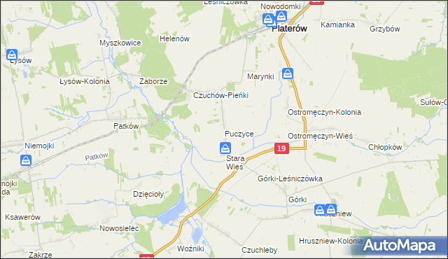 mapa Puczyce, Puczyce na mapie Targeo